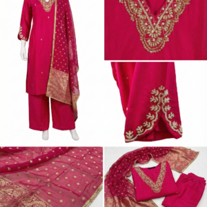 Ethnic Pink 3 Pc Kurti Set