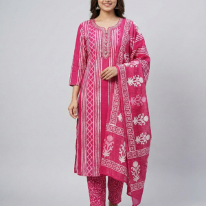 60-60 Cotton 3 Pc Kurti Set