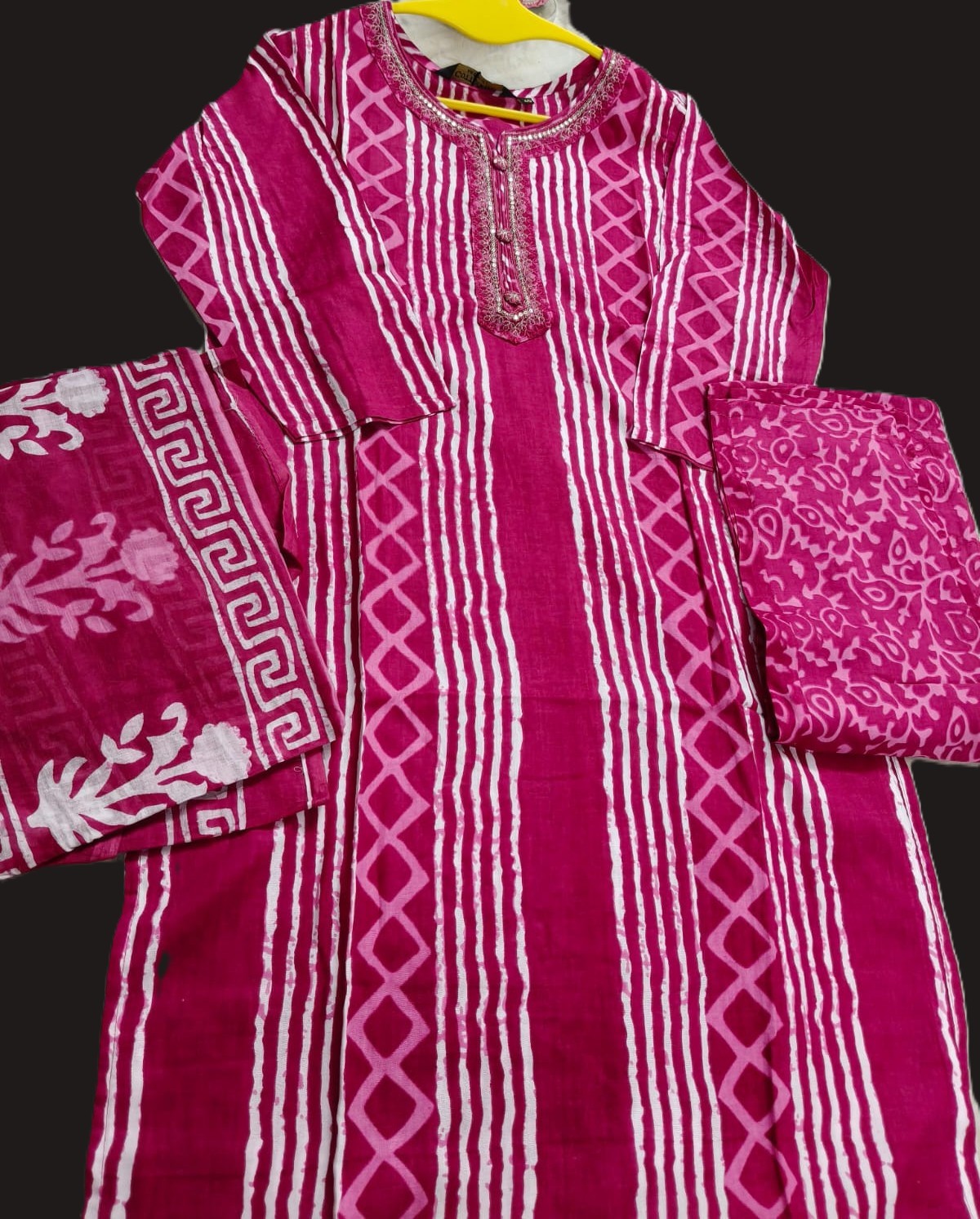60-60 Cotton 3 Pc Kurti Set - Image 2