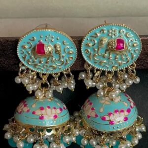 Meenakari elephant earrings