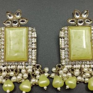 Broad stone earring