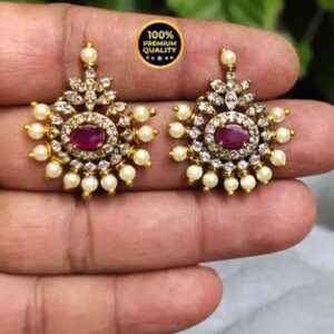 Ruby stone earrings