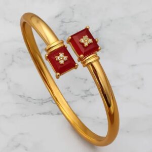 Kada bangle with red stone