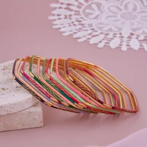 Hexagon multi color bangle