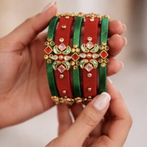 VINTAGE RED AND GREEN BANGLES